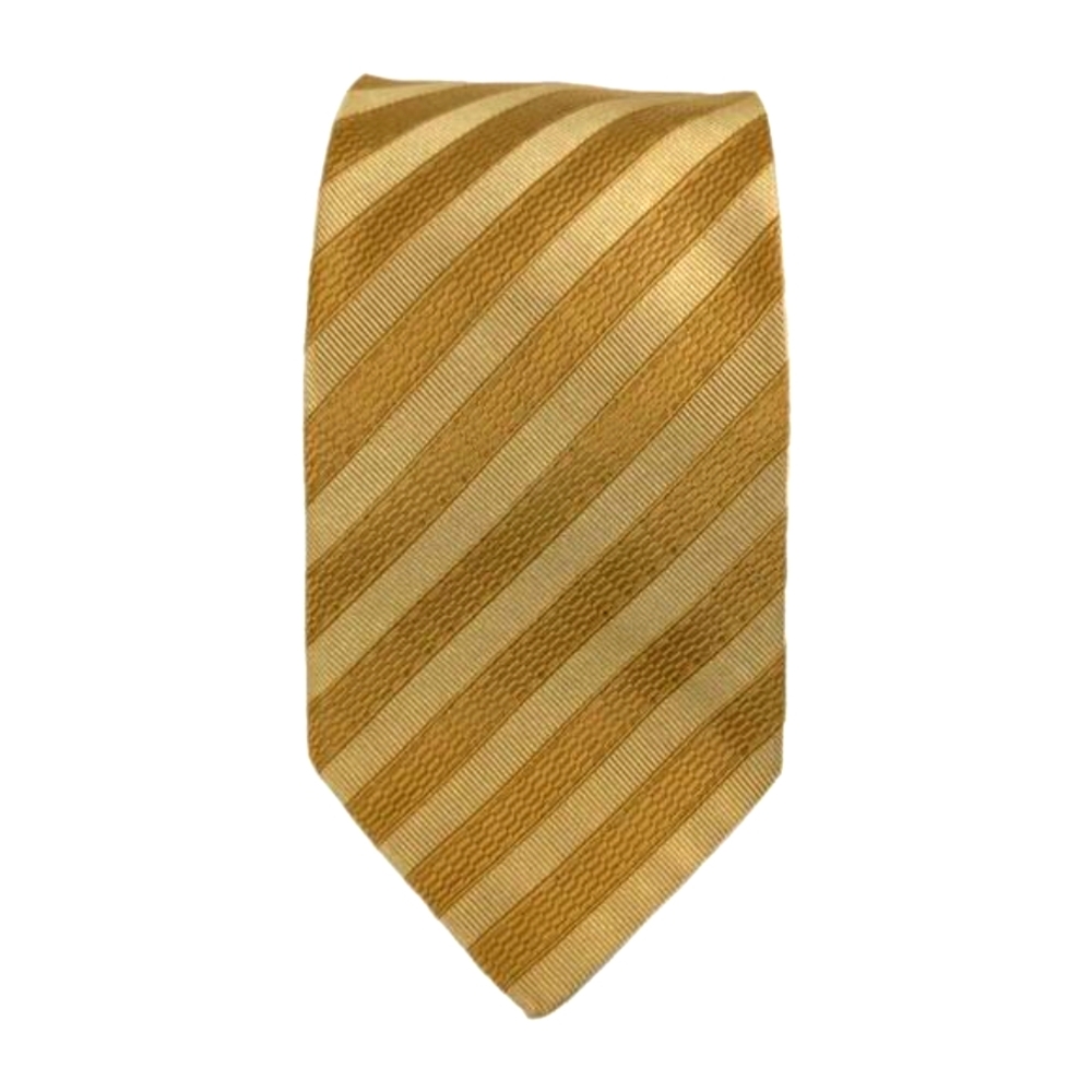 Joseph Abboud Classic Gold Stripe Tie 100% Cotton Made In Italy